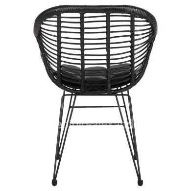 ΠΟΛΥΘΡΟΝΑ ΜΕ ΜΑΞΙΛΑΡΙ ΜΕΤΑΛΛΙΚΗ ALLEGRA HM5450.32 ΜΕ WICKER ΜΑΥΡΟ 58x59x82Υεκ.