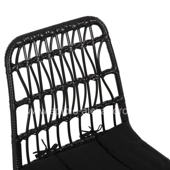CHAIR OUTDOOR ALLEGRA HM5453.12 METAL-CUSHION-WICKER IN BLACK 52x52x83.5Hcm.