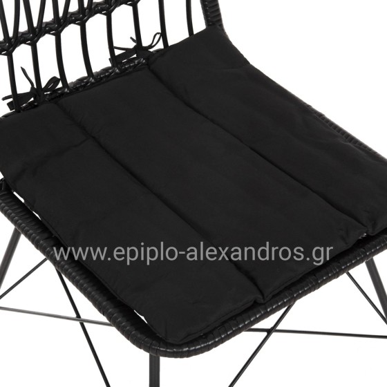 ΚΑΡΕΚΛΑ ΕΞ.ΧΩΡΟΥ ALLEGRA HM5453.12 ΜΕΤΑΛΛΟ-ΜΑΞΙΛΑΡΙ-WICKER ΜΑΥΡΟ 52x52x83,5Yεκ.