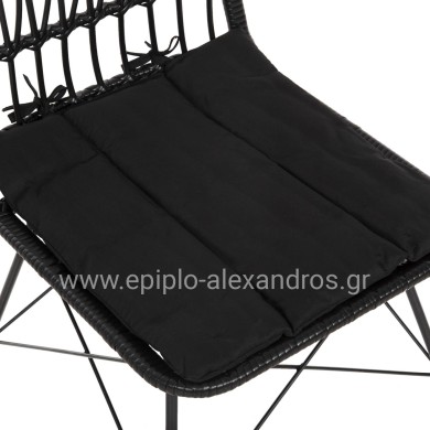 ΚΑΡΕΚΛΑ ΕΞ.ΧΩΡΟΥ ALLEGRA HM5453.12 ΜΕΤΑΛΛΟ-ΜΑΞΙΛΑΡΙ-WICKER ΜΑΥΡΟ 52x52x83,5Yεκ.