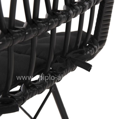 ΚΑΡΕΚΛΑ ΕΞ.ΧΩΡΟΥ ALLEGRA HM5453.12 ΜΕΤΑΛΛΟ-ΜΑΞΙΛΑΡΙ-WICKER ΜΑΥΡΟ 52x52x83,5Yεκ.