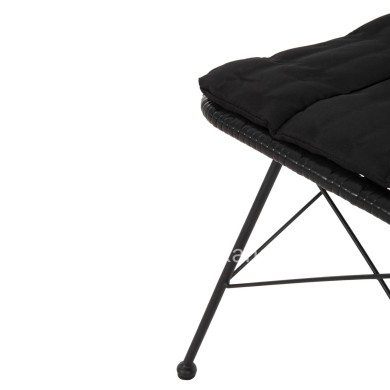 CHAIR OUTDOOR ALLEGRA HM5453.12 METAL-CUSHION-WICKER IN BLACK 52x52x83.5Hcm.