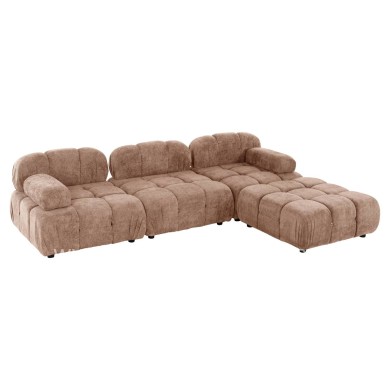POLYMORPHIC SOFA SHIFTER HM6073.01 TEXTURED FABRIC IN LIGHT BROWN COLOR 290x196x76Hcm.