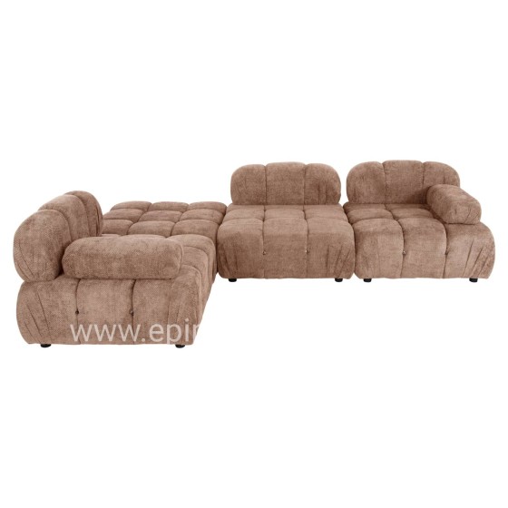 POLYMORPHIC SOFA SHIFTER HM6073.01 TEXTURED FABRIC IN LIGHT BROWN COLOR 290x196x76Hcm.