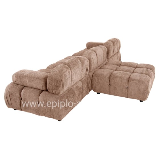 POLYMORPHIC SOFA SHIFTER HM6073.01 TEXTURED FABRIC IN LIGHT BROWN COLOR 290x196x76Hcm.