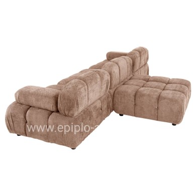 POLYMORPHIC SOFA SHIFTER HM6073.01 TEXTURED FABRIC IN LIGHT BROWN COLOR 290x196x76Hcm.