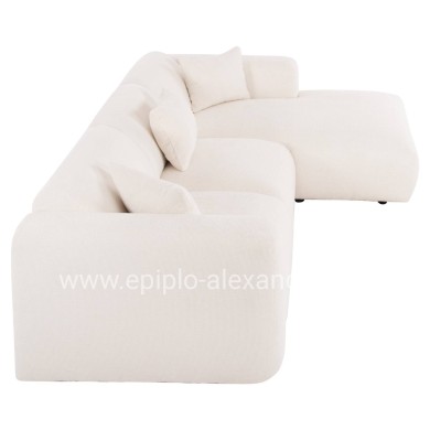 CORNER SOFA BRICKEN HM3275.02R WHITE FABRIC 110-282x98-160x72Hcm.