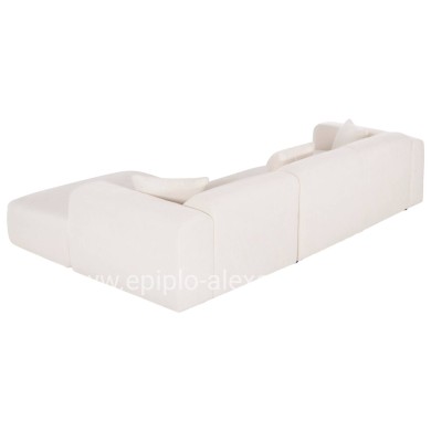 CORNER SOFA BRICKEN HM3275.02R WHITE FABRIC 110-282x98-160x72Hcm.