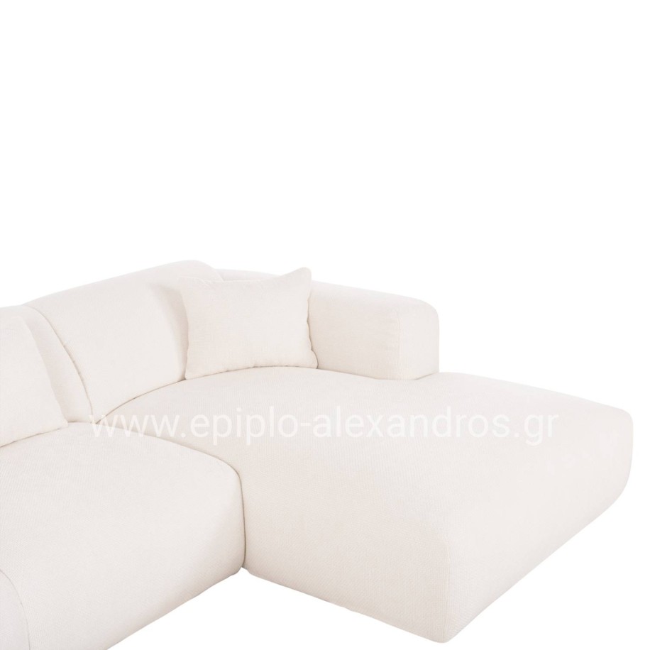 CORNER SOFA BRICKEN HM3275.02R WHITE FABRIC 110-282x98-160x72Hcm.