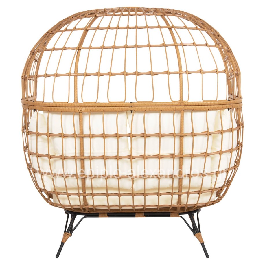 ARMCHAIR FOR TWO NEST TYPE RATTAN MIAMI HM5870.11 132.5x90x154H cm.