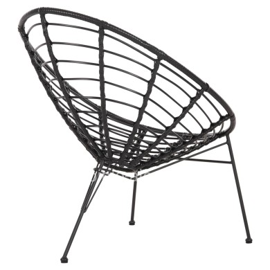 ARMCHAIR NEST-TYPE ALLEGRA HM5458.12 BLACK METAL-WICKER IN BLACK 73x78x88H cm.