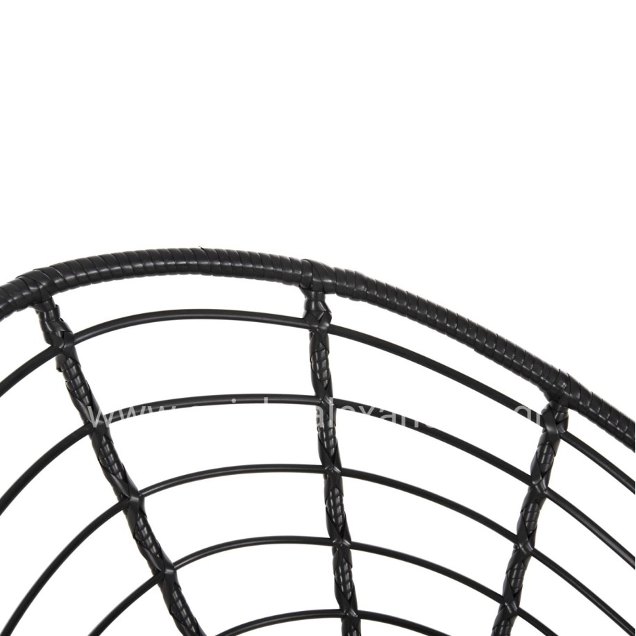 ΠΟΛΥΘΡΟΝΑ ΤΥΠΟΥ ΦΩΛΙΑ ΜΕΤΑΛΛΙΚΗ ALLEGRA HM5458.12 ΜΕ WICKER-ΜΑΥΡΟ 73x78x88Υεκ.