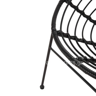ARMCHAIR NEST-TYPE ALLEGRA HM5458.12 BLACK METAL-WICKER IN BLACK 73x78x88H cm.