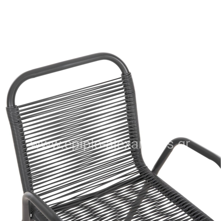 OUTDOOR ARMCHAIR AVRIL HM5968.01 METAL AND SYNTHETIC RATTAN IN GREY COLOR 54.5x56x78H