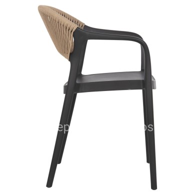 ΠΟΛΥΘΡΟΝΑ ΠΟΛΥΠΡΟΠΥΛΕΝΙΟΥ EVA HM6155.02 ΜΑΥΡΗ ΜΕ ΜΠΕΖ ΣΧΟΙΝΙ 56,5x53x80Υεκ.