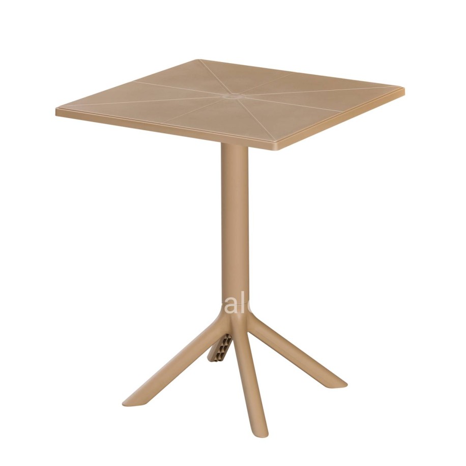 SQUARE POLYPROPYLENE TABLE TERRIN HM6125.14 CAPPUCCINO 60x60x75Hcm.