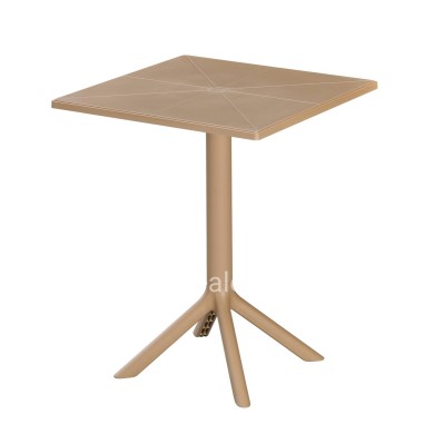 SQUARE POLYPROPYLENE TABLE TERRIN HM6125.14 CAPPUCCINO 60x60x75Hcm.