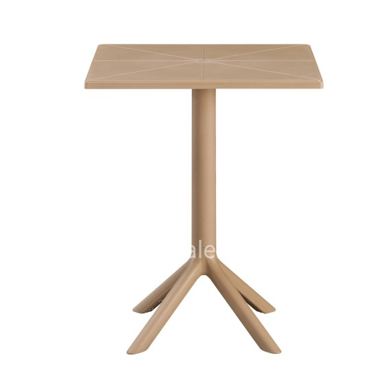 SQUARE POLYPROPYLENE TABLE TERRIN HM6125.14 CAPPUCCINO 60x60x75Hcm.