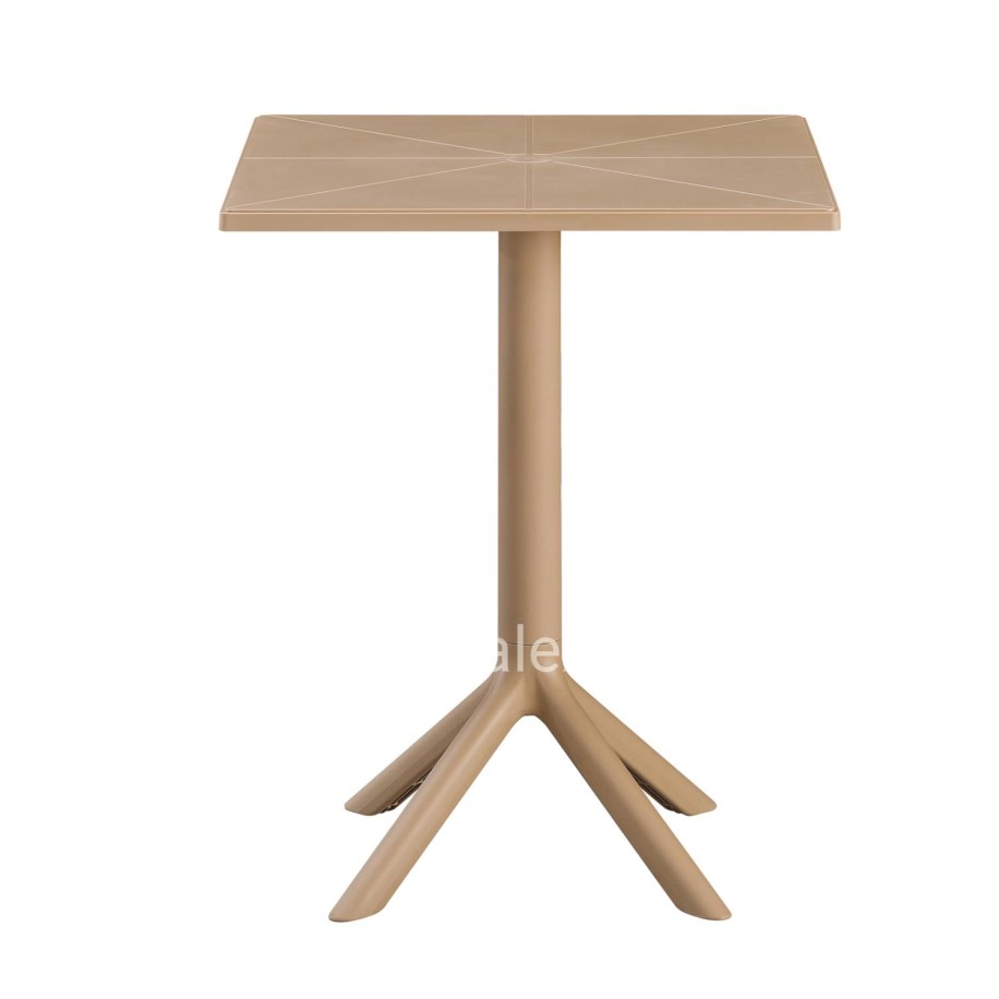 SQUARE POLYPROPYLENE TABLE TERRIN HM6125.14 CAPPUCCINO 60x60x75Hcm.