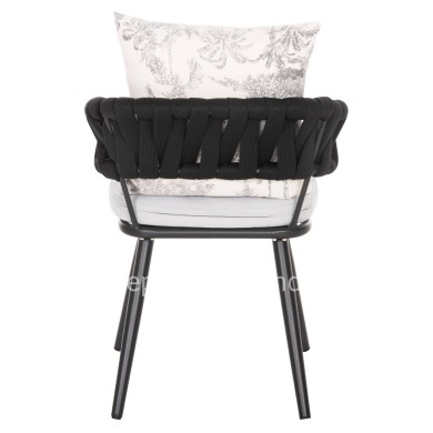 ARMCHAIR ALUMINUM CAMDEN HM6141.01 BACK CUSHION IN ECRU WITH PRINT DESIGN-ANTHRACITE 56x60x72-87Hcm.
