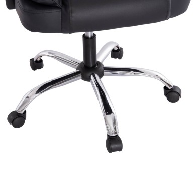 OFFICE CHAIR OCTAVIUS HM1202 BLACK PVC & NYLON- CHROMED METAL BASE 63x73x129Hcm.