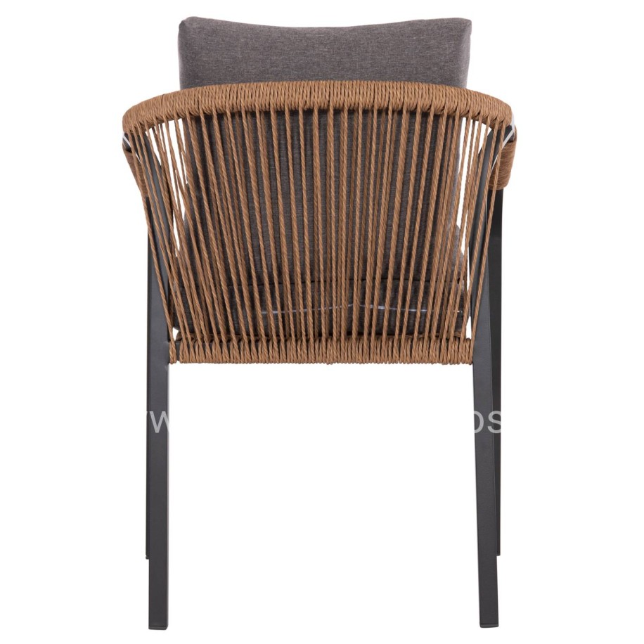 ΠΟΛΥΘΡΟΝΑ MAERLY HM6051.03 ΑΝΘΡΑΚΙ ΑΛΟΥΜΙΝΙΟ & ΜΑΞΙΛΑΡΙΑ-ΚΑΦΕ P.E.RATTAN 57x60x84Υεκ.