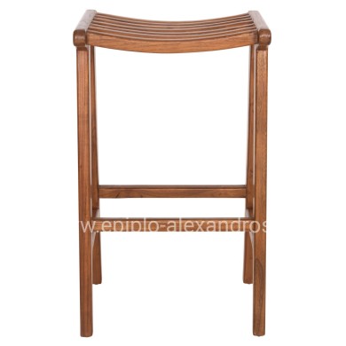 BAR STOOL BUNDY HM6130 TEAK WOOD IN WALNUT 45x40x75Hcm.