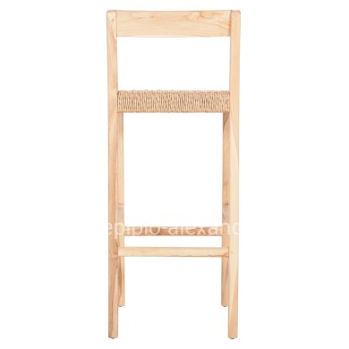 BAR STOOL WITH BACKREST PLERED HM6129 TEAK WOOD & VIRO ROPE 40x45x100Hcm.