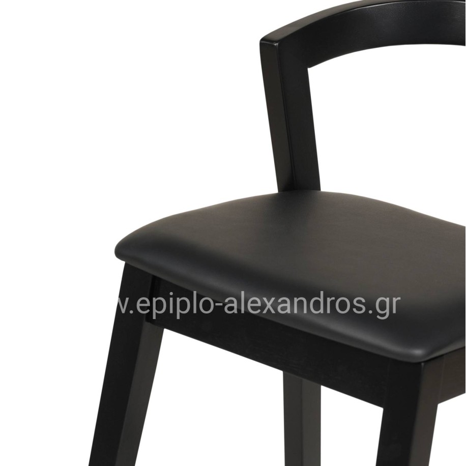 BAR STOOL NAMI HM9952.02 RUBBERWOOD & PU-BLACK 47,5x59x102,5Hcm.