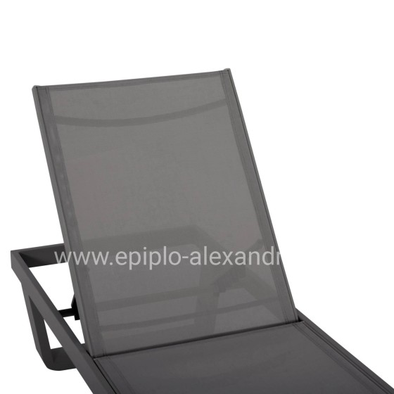 ALUMINUM SUNBED RICKON WITH TESLIN FABRIC HM6292.01 GREY COLOR 198x61,5x97Hcm.