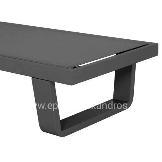 ΞΑΠΛΩΣΤΡΑ ΑΛΟΥΜΙΝΙΟΥ ΜΕ ΥΦΑΣΜΑ TESLIN RICKON HM6292.01 ΣΕ ΓΚΡΙ 198x61,5x97Υεκ.