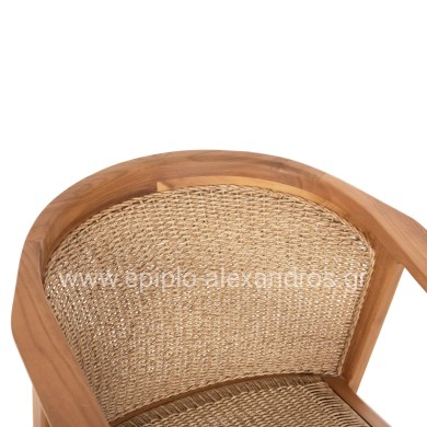 DINING CHAIR RENLY HM18239 TEAK WOOD IN NATURAL-VIRO ROPE 60x59x82Hcm