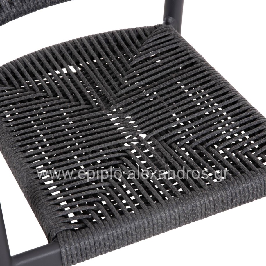 DINING ARMCHAIR ALUMINUM LUCCI HM6266.01 DARK GREY FRAME & P.E. RATTAN 58x56x79Hcm.