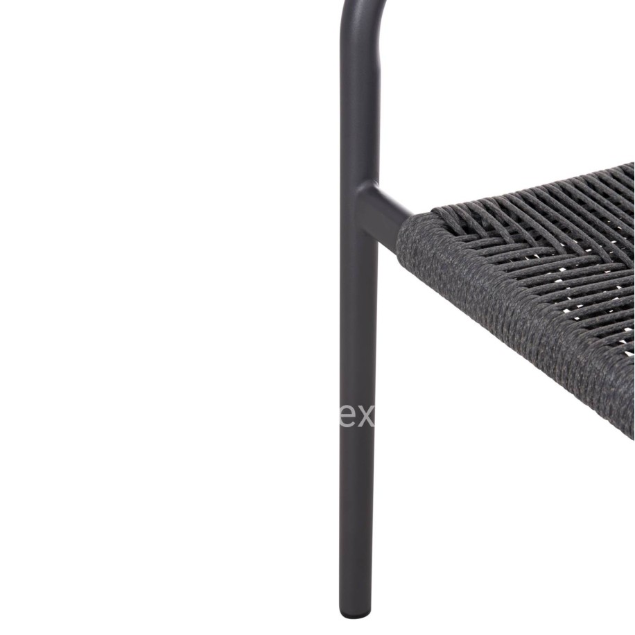 DINING ARMCHAIR ALUMINUM LUCCI HM6266.01 DARK GREY FRAME & P.E. RATTAN 58x56x79Hcm.