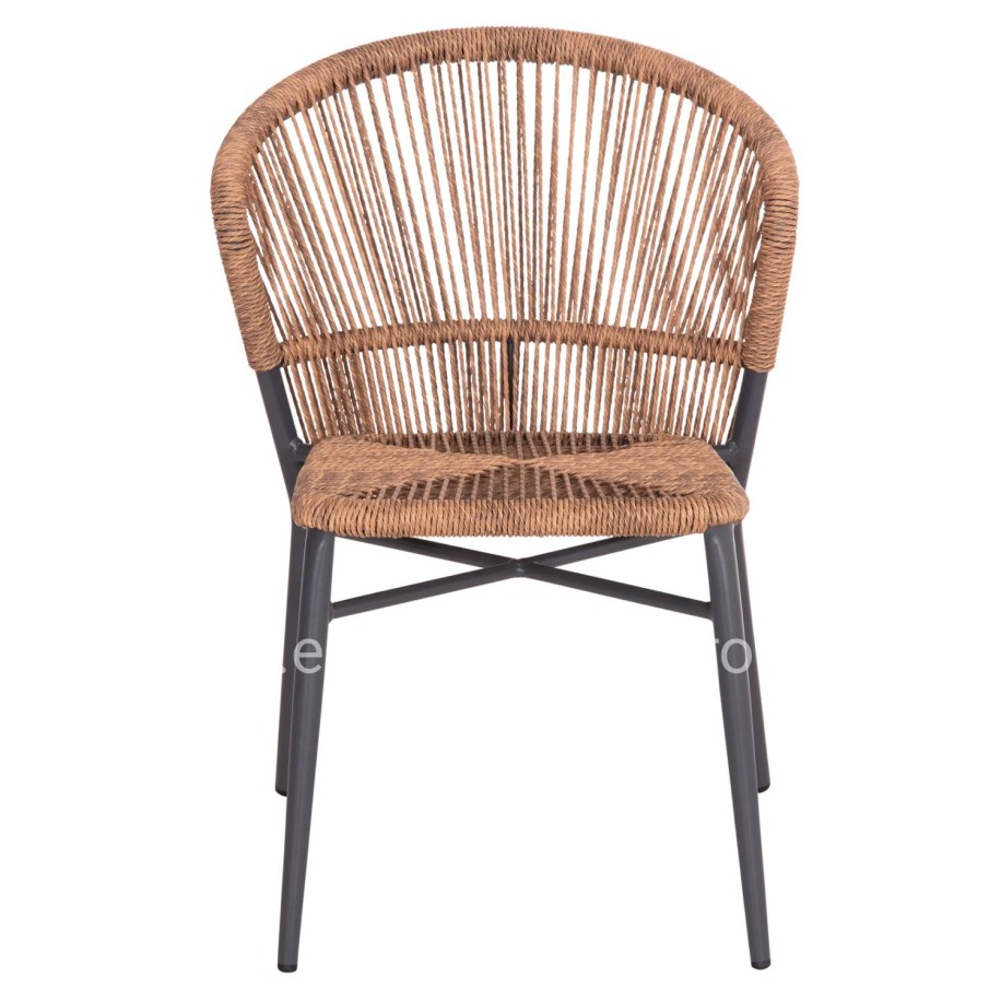 ALUMINUM CHAIR LYNN HM6267.01 ANTHRACITE FRAME-P.E. RATTAN IN NATURAL COLOR 57x61x79Hcm.
