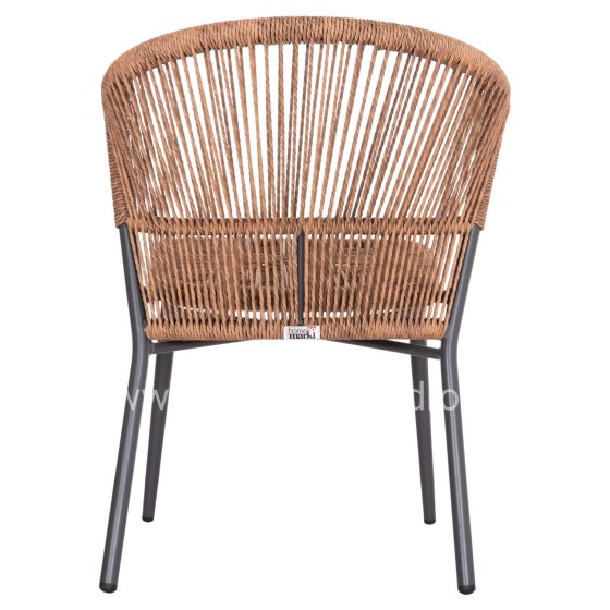 ALUMINUM CHAIR LYNN HM6267.01 ANTHRACITE FRAME-P.E. RATTAN IN NATURAL COLOR 57x61x79Hcm.