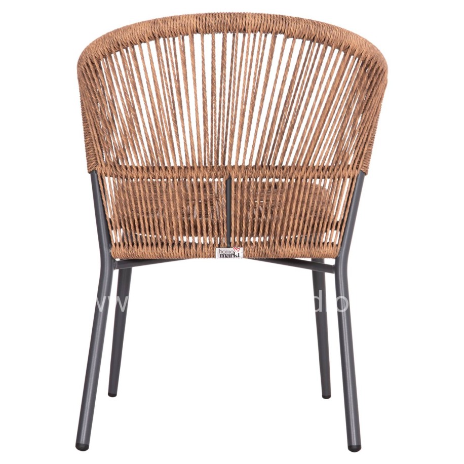 ALUMINUM CHAIR LYNN HM6267.01 ANTHRACITE FRAME-P.E. RATTAN IN NATURAL COLOR 57x61x79Hcm.