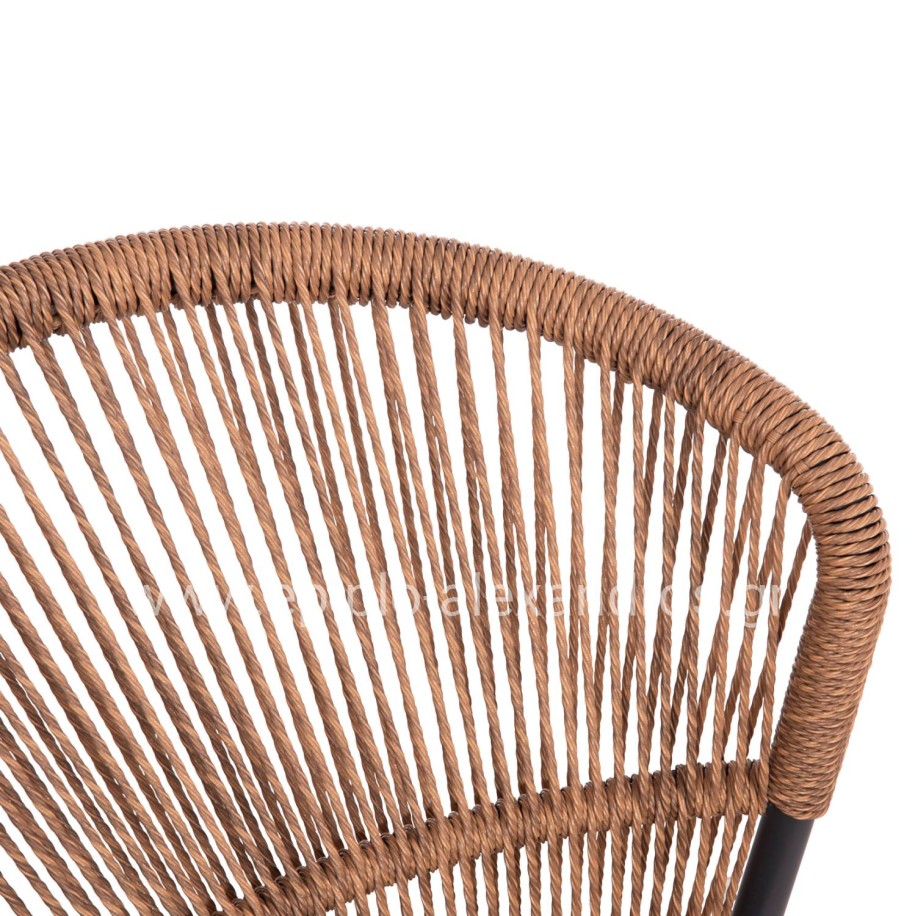 ALUMINUM CHAIR LYNN HM6267.01 ANTHRACITE FRAME-P.E. RATTAN IN NATURAL COLOR 57x61x79Hcm.