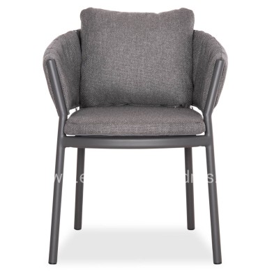 DINING CHAIR SHANKS HM6207.01 DARK GREY ALUMINUM & OLEFIN FABRIC 62x60x75-80Hcm.