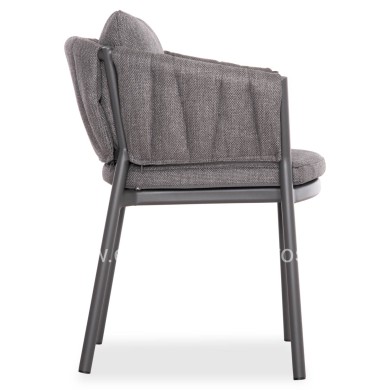 DINING CHAIR SHANKS HM6207.01 DARK GREY ALUMINUM & OLEFIN FABRIC 62x60x75-80Hcm.