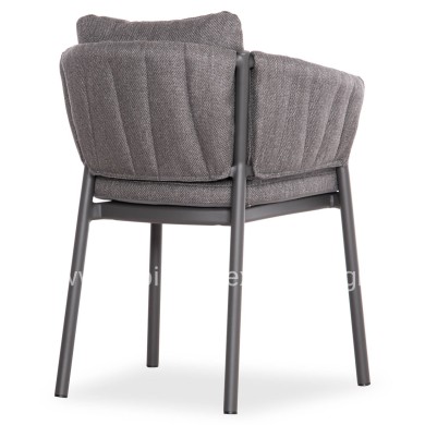 DINING CHAIR SHANKS HM6207.01 DARK GREY ALUMINUM & OLEFIN FABRIC 62x60x75-80Hcm.