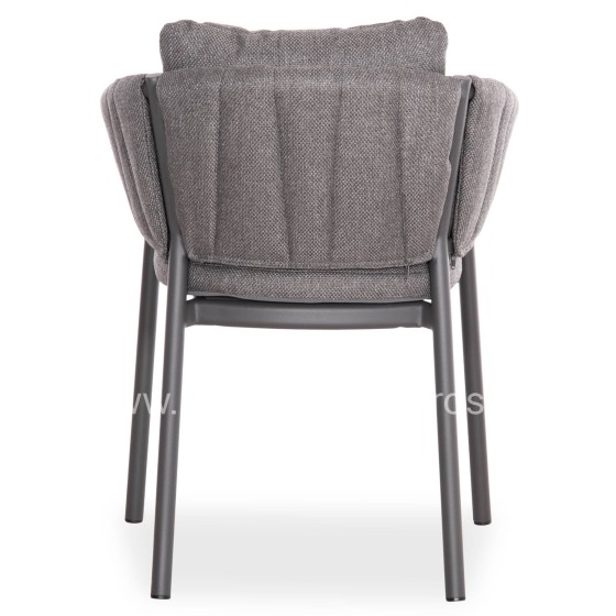 DINING CHAIR SHANKS HM6207.01 DARK GREY ALUMINUM & OLEFIN FABRIC 62x60x75-80Hcm.