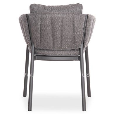 DINING CHAIR SHANKS HM6207.01 DARK GREY ALUMINUM & OLEFIN FABRIC 62x60x75-80Hcm.