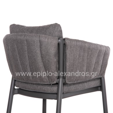 DINING CHAIR SHANKS HM6207.01 DARK GREY ALUMINUM & OLEFIN FABRIC 62x60x75-80Hcm.