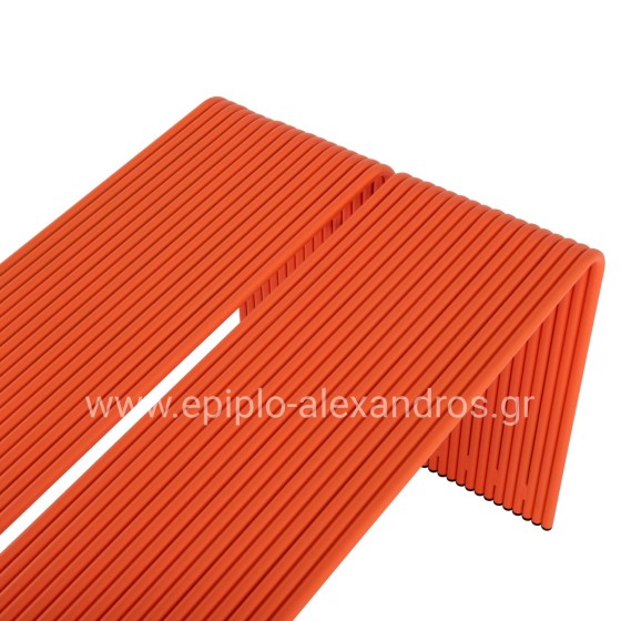 DINING TABLE SERIES INTREPID HM6330.09 ALUMINUM IN ORANGE 121x70x70Hcm.