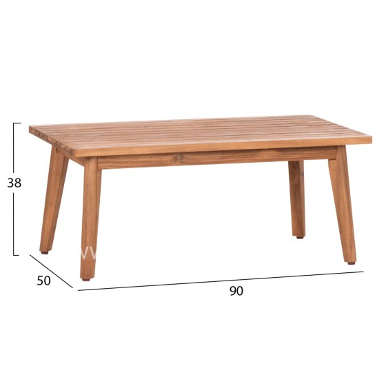 OUTDOOR LOUNGE SET 4PCS FRANKY HM6231 ACACIA WOOD-METAL FRAME-ROPE