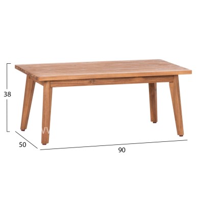 OUTDOOR LOUNGE SET 4PCS FRANKY HM6231 ACACIA WOOD-METAL FRAME-ROPE