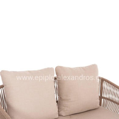 OUTDOOR LOUNGE SET 4PCS FRANKY HM6231 ACACIA WOOD-METAL FRAME-ROPE