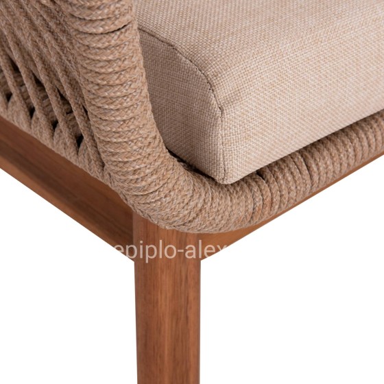 OUTDOOR LOUNGE SET 4PCS FRANKY HM6231 ACACIA WOOD-METAL FRAME-ROPE