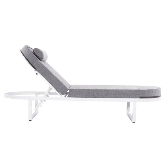 PROFESSIONAL SUNLOUNGER MALLOW HM10715.01 WHITE ALUMINUM & GREY CUSHION 198x71x40,5-103Hcm.